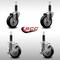 Service Caster 4'' SS Black Poly Wheel Swivel 1'' Expanding Stem Caster Set 2 Brakes, 4PK SCC-SSEX20S414-PPUB-BLK-2-TLB-2-1 - alternate 5